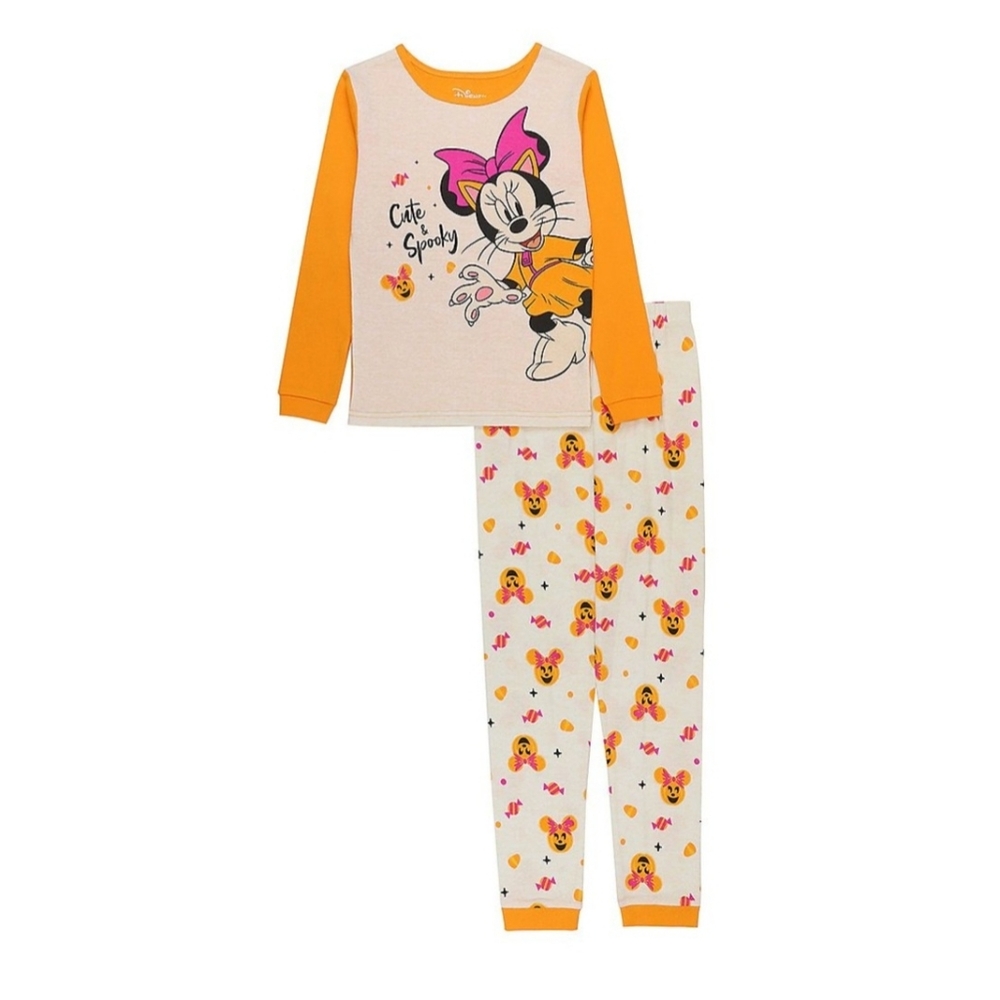 Disney's Minnie Mouse Girls Cute & Spooky Top & Bottom Pajama Set
